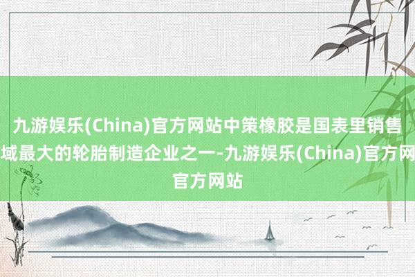 九游娱乐(China)官方网站中策橡胶是国表里销售领域最大的轮胎制造企业之一-九游娱乐(China)官方网站